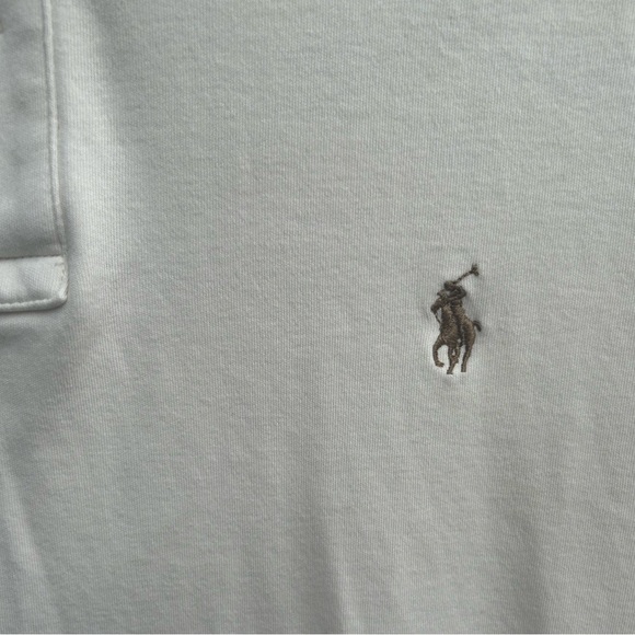 Polo by Ralph Lauren Chocolate Polo Long Sleeve Off-White XL Pullover Shirt - Picture 2 of 5